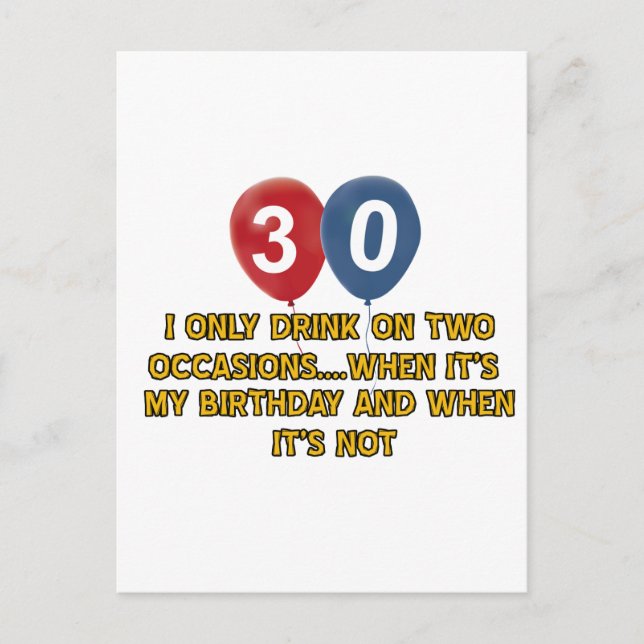 Postal diseños de cumpleaños de 30 años (Anverso)