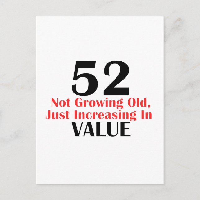 Postal diseños de cumpleaños de 52 años (Anverso)
