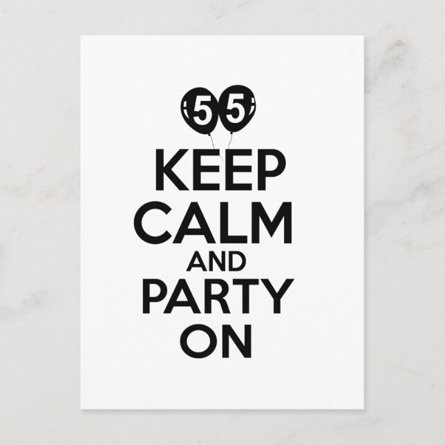 Postal diseños de cumpleaños de 55 años (Anverso)