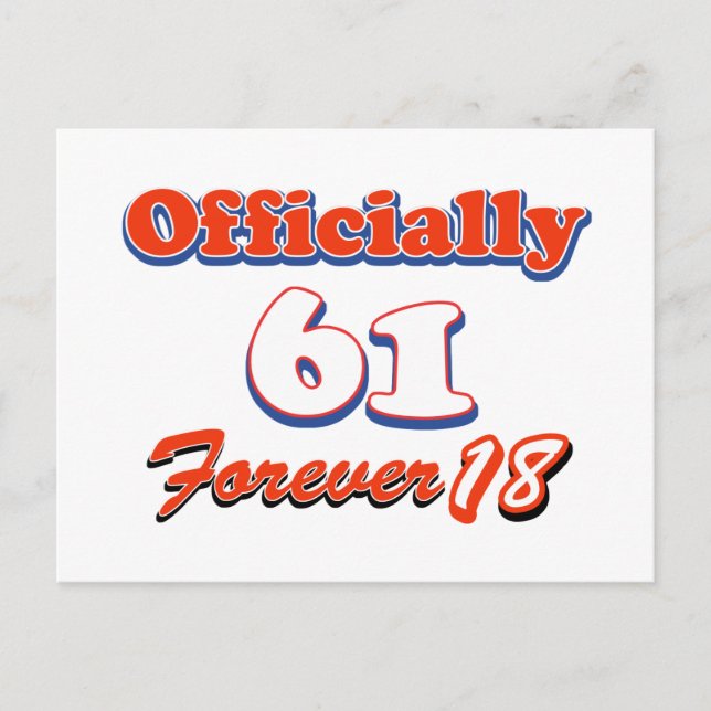 Postal diseños de cumpleaños de 61 años (Anverso)
