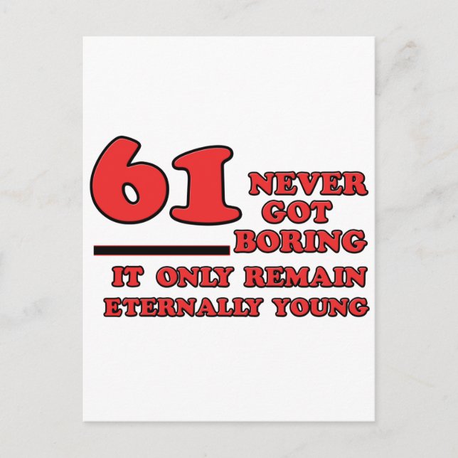 Postal diseños de cumpleaños de 61 años (Anverso)