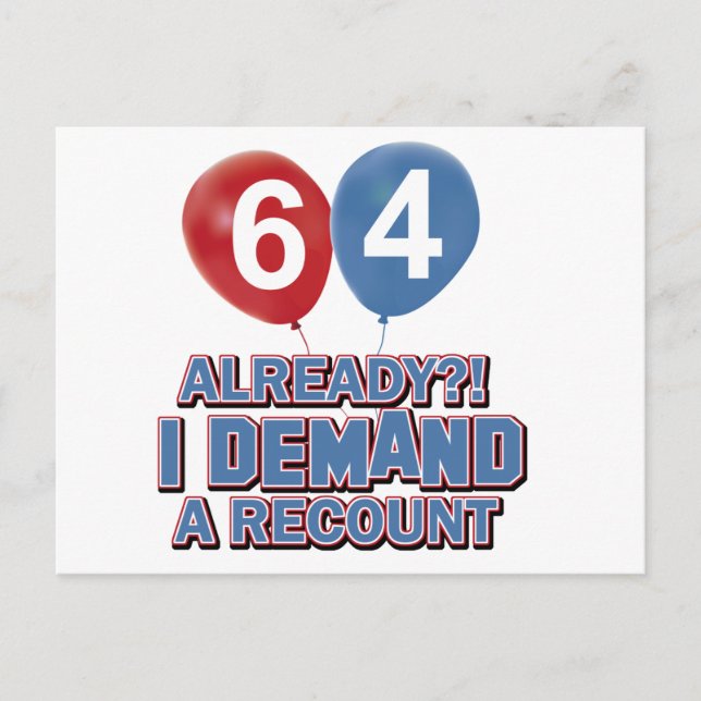 Postal diseños de cumpleaños de 64 años (Anverso)