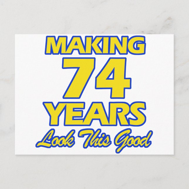 POSTAL DISEÑOS DE CUMPLEAÑOS DE 74 AÑOS (Anverso)