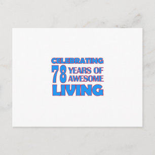 Postal diseños de cumpleaños de 78 años