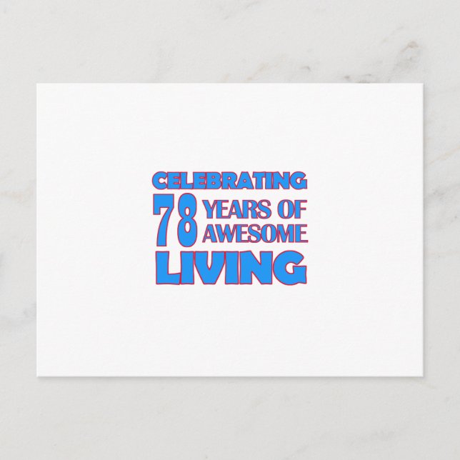 Postal diseños de cumpleaños de 78 años (Anverso)