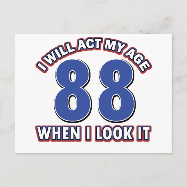 Postal diseños de cumpleaños de 88 años (Anverso)