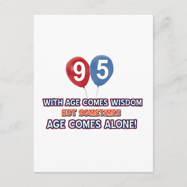 Postal diseños de cumpleaños de sabiduría de 95 años (Anverso)