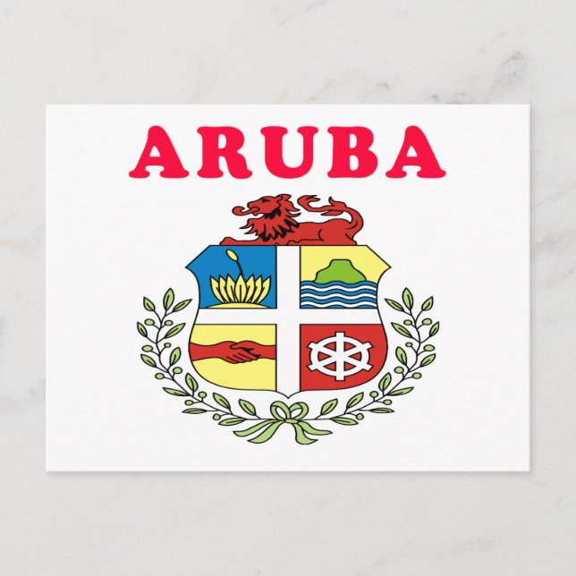 Postal Diseños De Escudo De Armas De Aruba (Anverso)