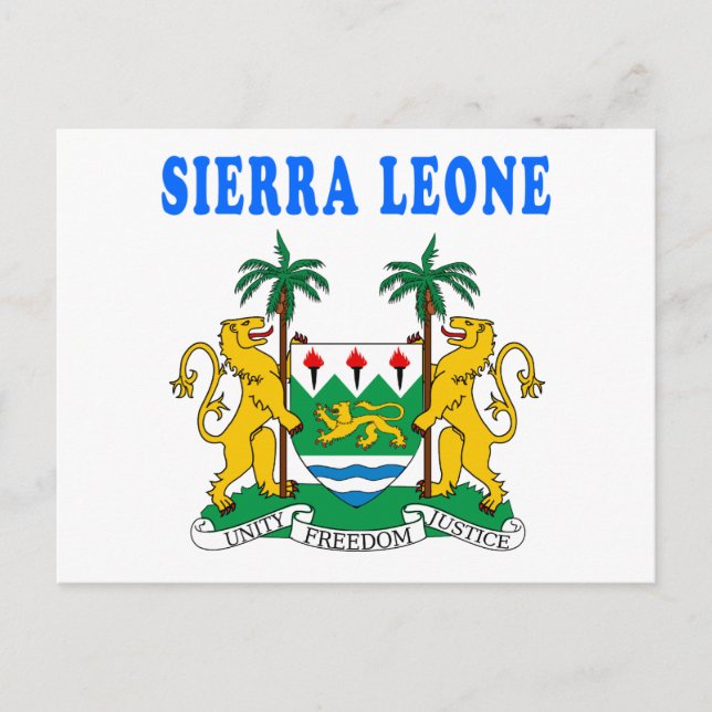 Postal Diseños De Escudo De Armas De Sierra Leona (Anverso)