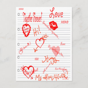 Postal Diseños De Gina Love Doodles Postcard