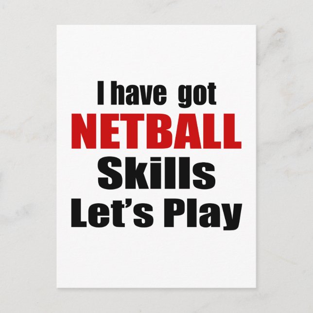 POSTAL DISEÑOS DE HABILIDADES DE NETBALL (Anverso)