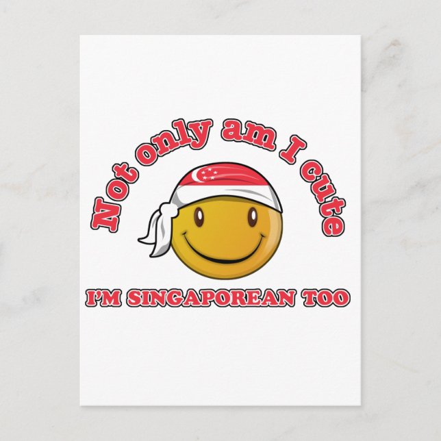 Postal Diseños de la bandera de Singapur (Anverso)