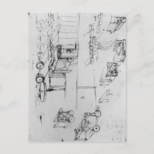 Postal Diseños de máquinas, fol. 367r-b (Anverso)