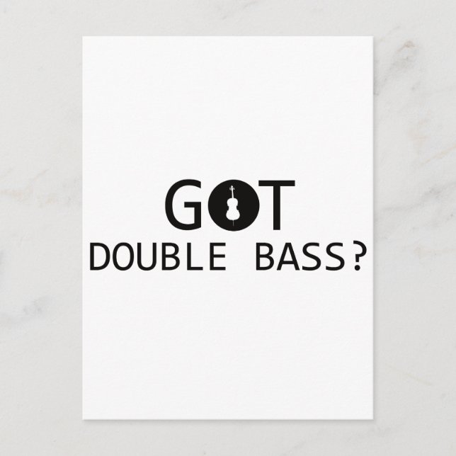 Postal Diseños de música DOUBLE BASS (Anverso)
