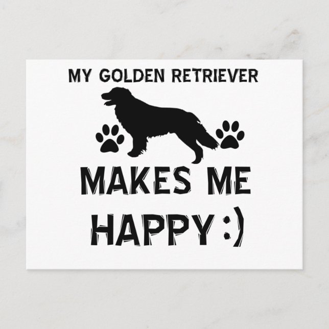 Postal diseños de perros de Golden Retriever (Anverso)