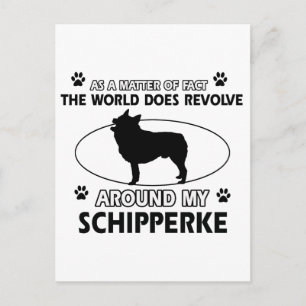 Postal diseños divertidos de SCHIPPERKE