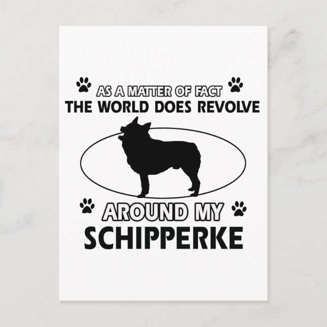 Postal diseños divertidos de SCHIPPERKE (Anverso)
