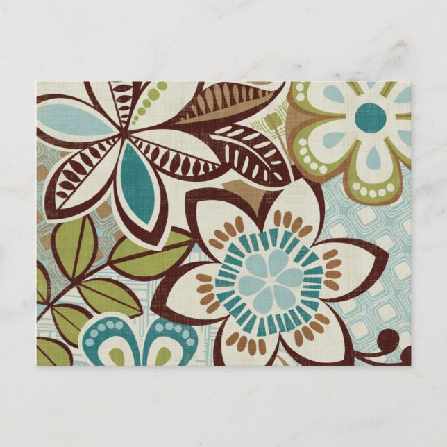 Postal Diseños florales modernos (Anverso)