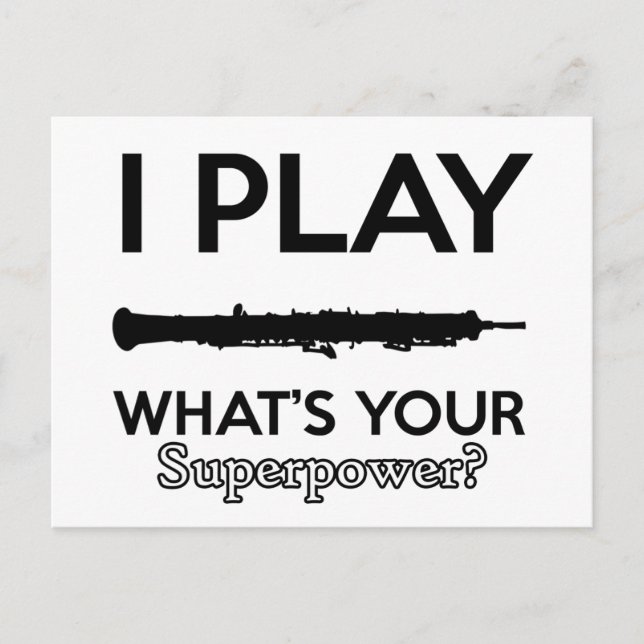 Postal diseños frescos de oboe vintage (Anverso)