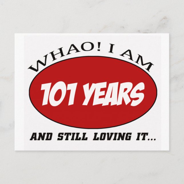 Postal diseños geniales de cumpleaños de 101 años (Anverso)