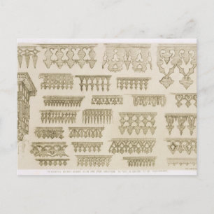Postal Diseños islámicos de cornisa, balcón y mashrabiia