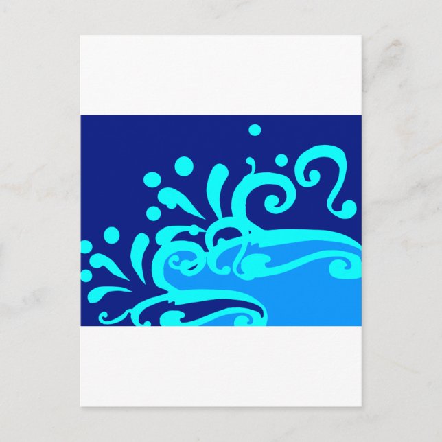 Postal Diseños modernos de la onda azul (Anverso)