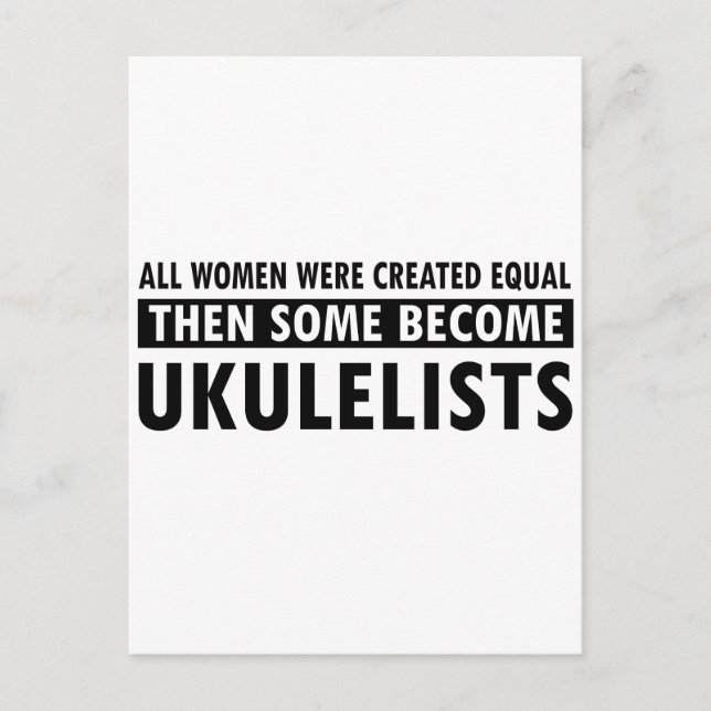 Postal diseños musicales de ukulele (Anverso)