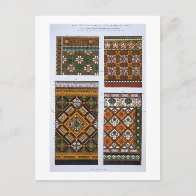 Postal Diseños para Majólica y Baldosas con esmalte para  (Anverso)