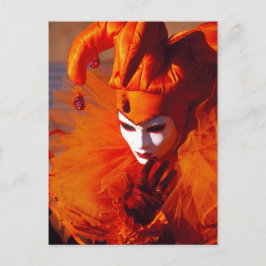 Postal Disfraces de Carnaval naranja - Venecia, Italia (I