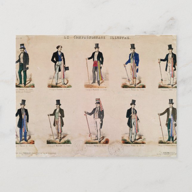 Postal Disfraces de diversas profesiones (Anverso)