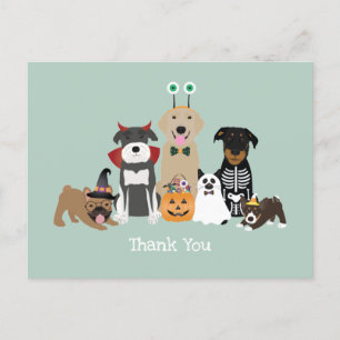 Postal Disfraces de mascotas espeluznantes de Halloween, 