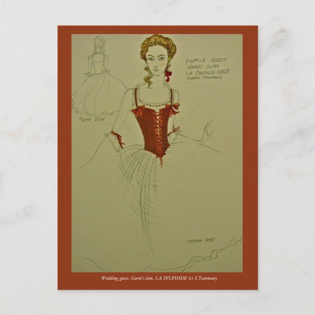 Postal Disfraz de ballet para LA SYLPHIDE (Anverso)