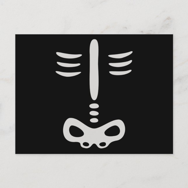 Postal Disfraz de esqueleto para niños de Halloween (Anverso)