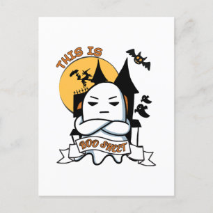Postal Disfraz de Halloween de Fantasma Divertido Boo