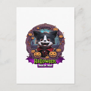Postal Disfraz de Halloween para cachorro