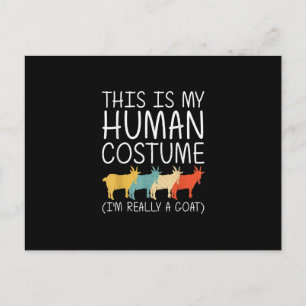 Postal Disfraz de humano de Halloween de cabra