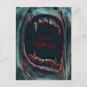 Postal disfraz de monstruo aterrador de HALLOWEEN FIESTA