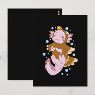 Postal Disfraz de pavo Axolotl Diversión