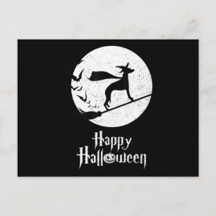 Postal Disfraz divertido de bruja para Halloween para ama