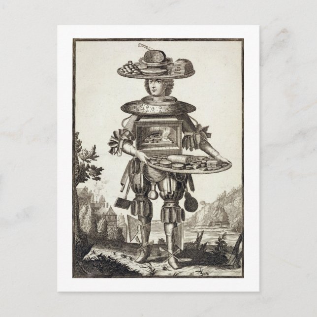 Postal Disfraz para un cocinero pastelero, pub, por Gerar (Anverso)