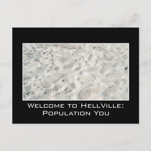 Postal Disfruta de tu viaje al infierno (Anverso)