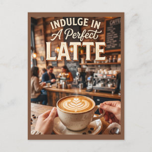 Postal Disfruta de un café Latte perfecto