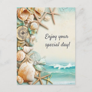 Postal Disfruta tu día especial en la playa