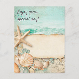 Postal Disfruta tu día especial en la playa