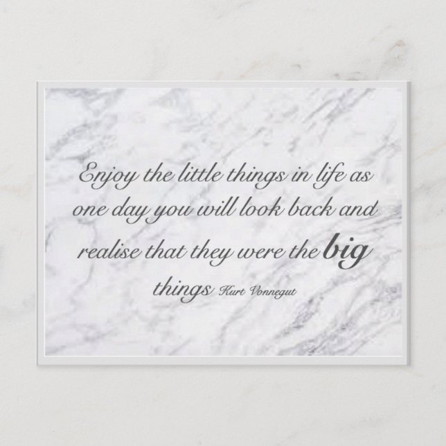 Postal Disfrutando de las pequeñas cosas en la vida (Anverso)