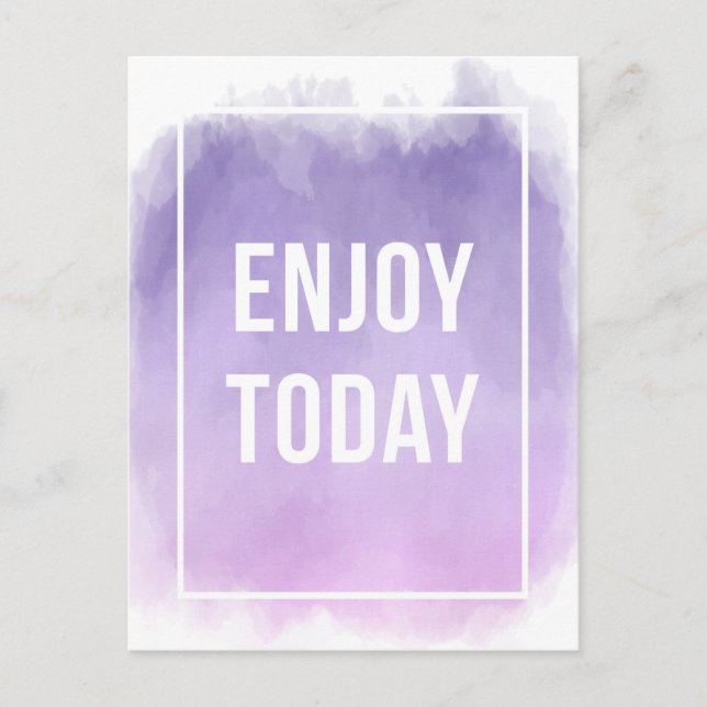 Postal Disfrutar de la cita motivadora de hoy (Anverso)