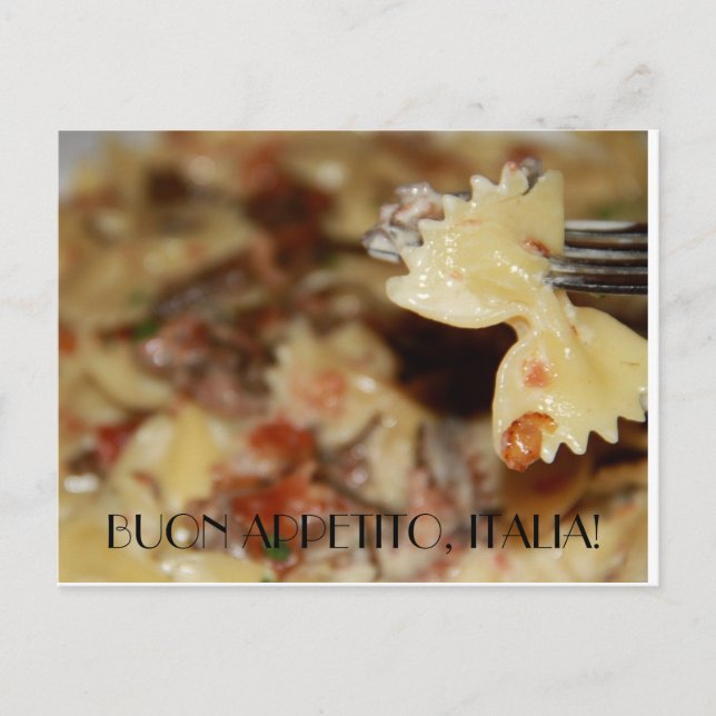 Postal Disfrute de su comida en italiano (Anverso)