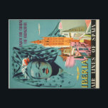 Postal Disfrute del encanto de Andalucía Poster de Viajes<br><div class="desc">Es una reproducción de un poster de viajes vintage "Enjoy the Charm of Andalusia" que presenta a una señorita española con velo Mantilla y catedral de Sevilla. Cartel de viaje de Iberia Air Lines de España publicado originalmente en los años 50. Impresionante y única decoración de pared para tu casa...</div>