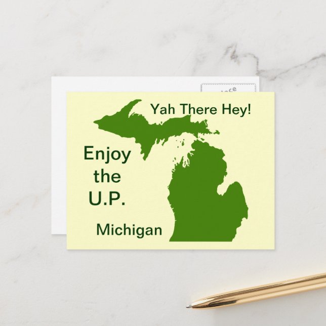 Postal Disfrute del U.P. Michigan con Da Yoopers (Anverso/Reverso In Situ)