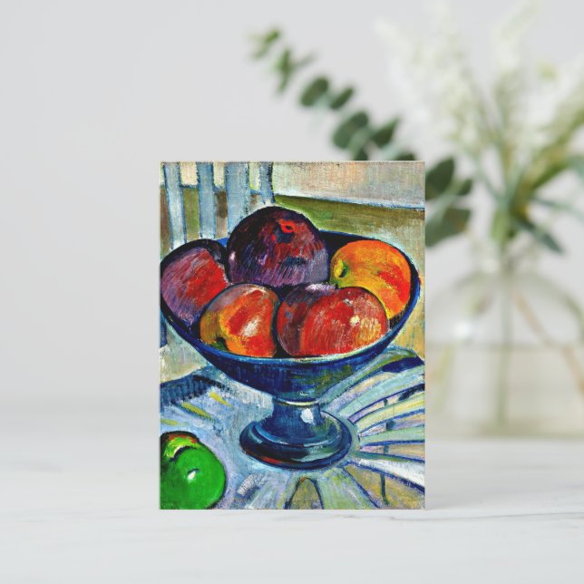 Postal Dish de frutas en una silla de jardín (Anverso de pie)